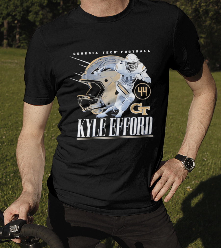 Georgia Tech Football Kyle Efford 44 GT Helmet T-Shirt