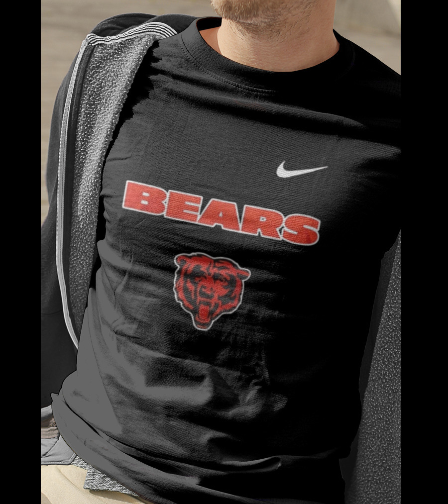 Nike Bears Chicago Mechanic Blue Collar Skeleton American Proud T-Shirt