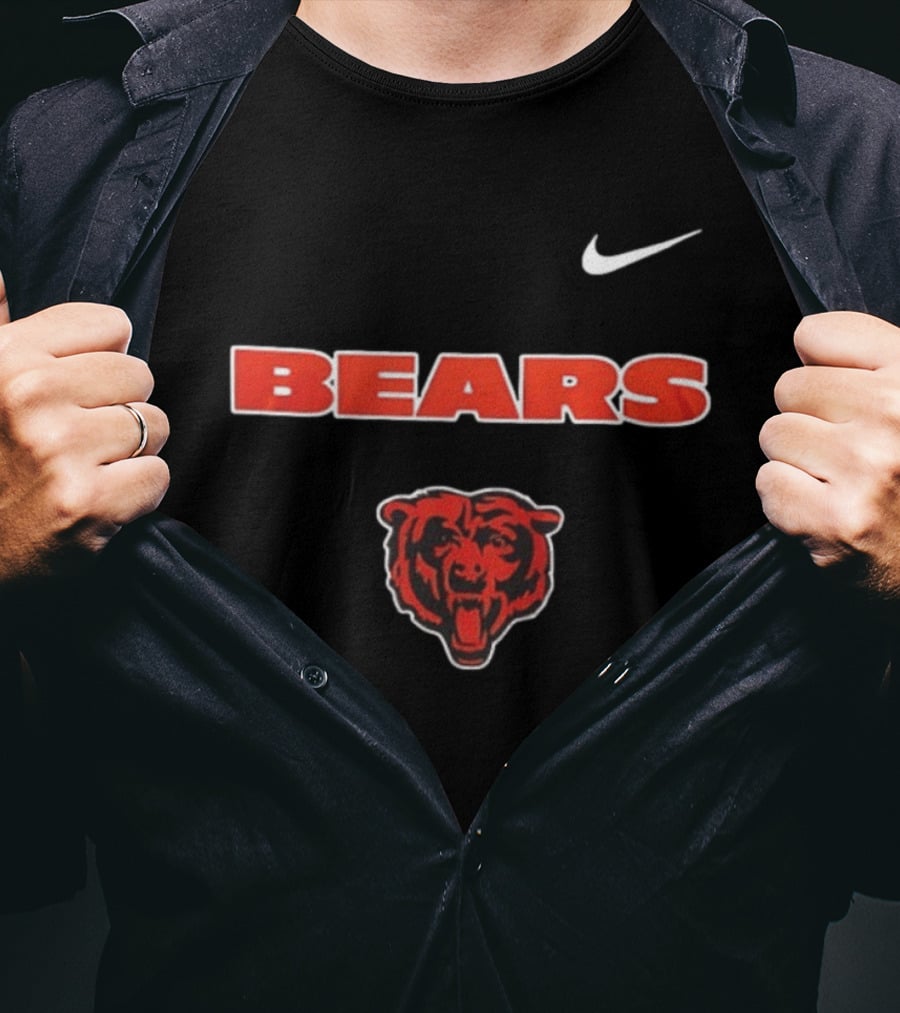Nike Bears Chicago Mechanic Blue Collar Skeleton American Proud T-Shirt