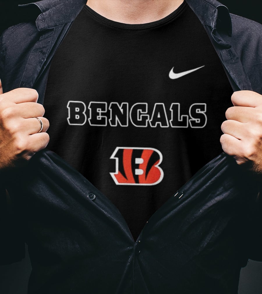 Bengals Skeleton Blue Colla American Proud Mechanic Cincinnati B Nike B T-Shirt