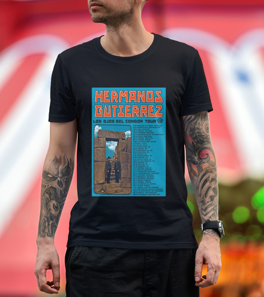 Hermanos Gutierrez Los Ojos Del Condor Tour 2026 Portugal Switzerland Germany Netherlands Spain USA Mexico Canada T-Shirt
