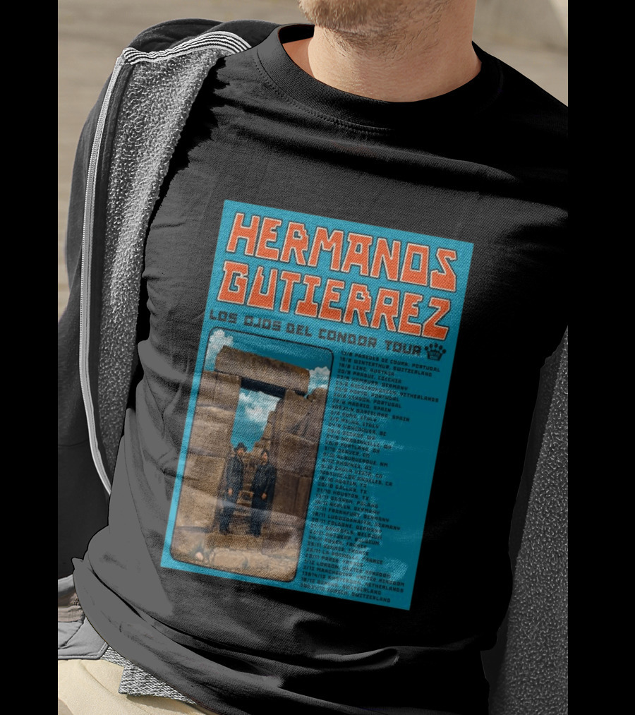 Hermanos Gutierrez Los Ojos Del Condor Tour 2026 Portugal Switzerland Germany Netherlands Spain USA Mexico Canada T-Shirt