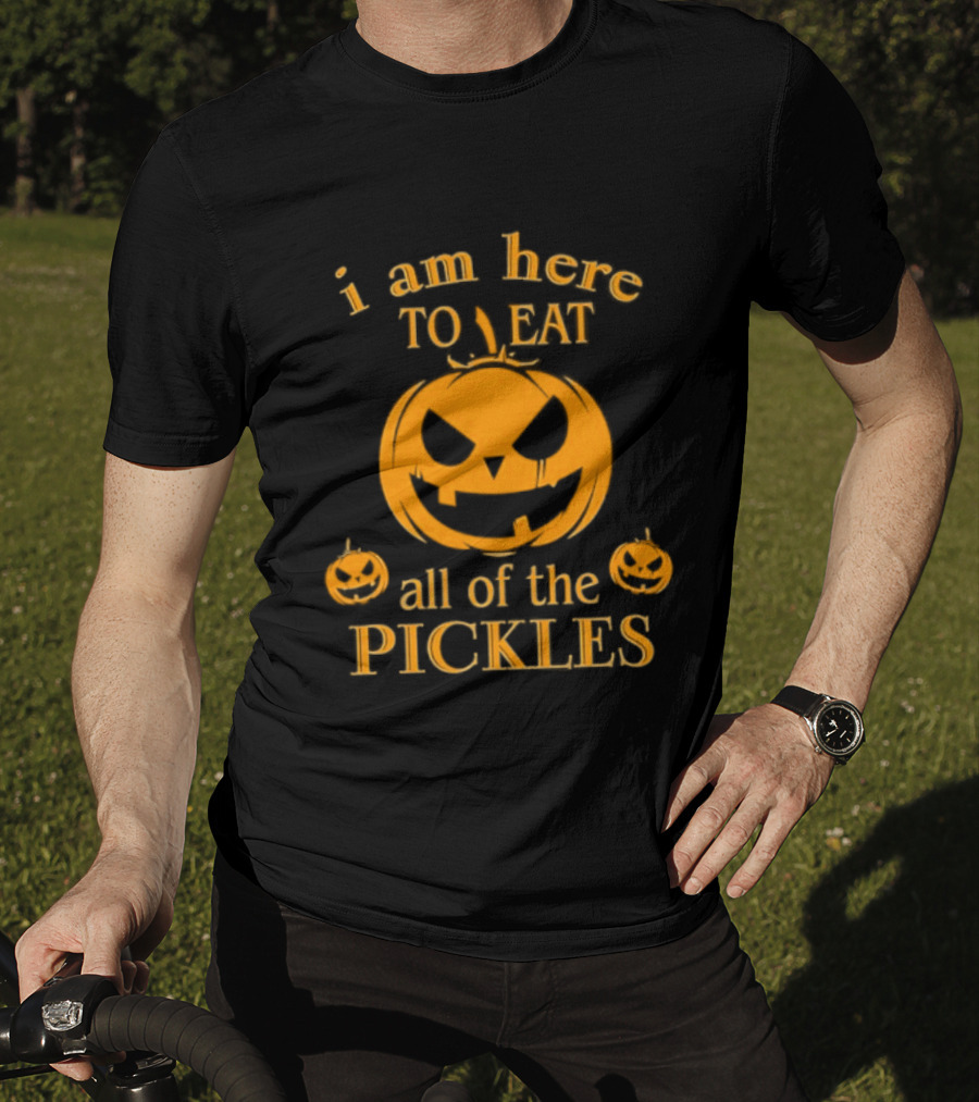 I Am Here To Eat All Of The Pickles Pumpkin Halloween T-Shirt