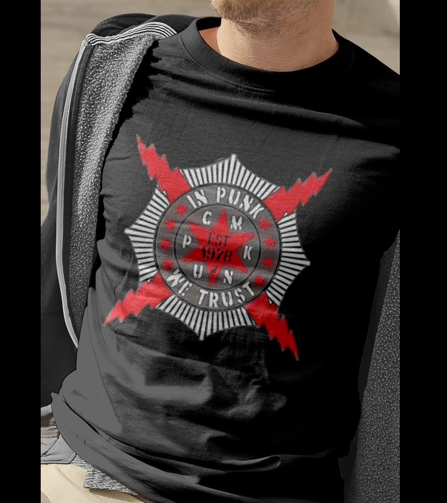 In Punk We Trust CM Punk Est 1978 Star And Lightning Motif T-Shirt