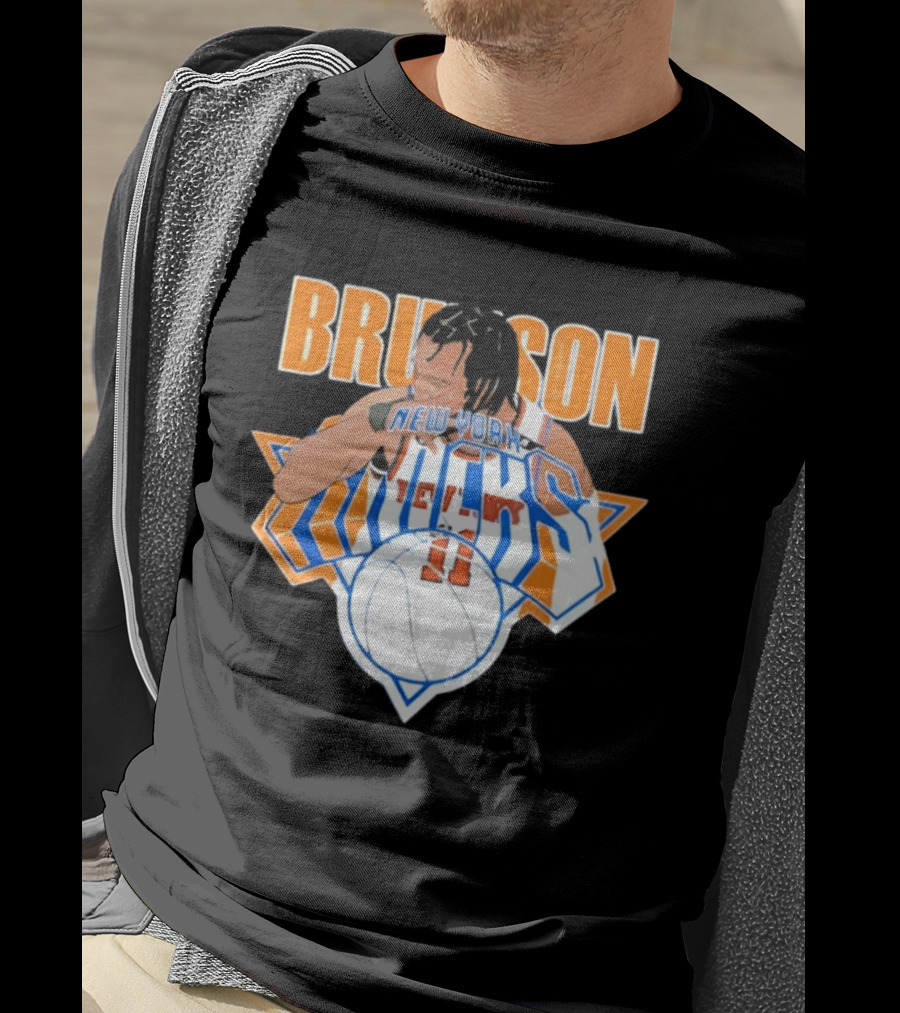 Jalen Brunson New York Knicks 11 Caricature Basketball T-Shirt