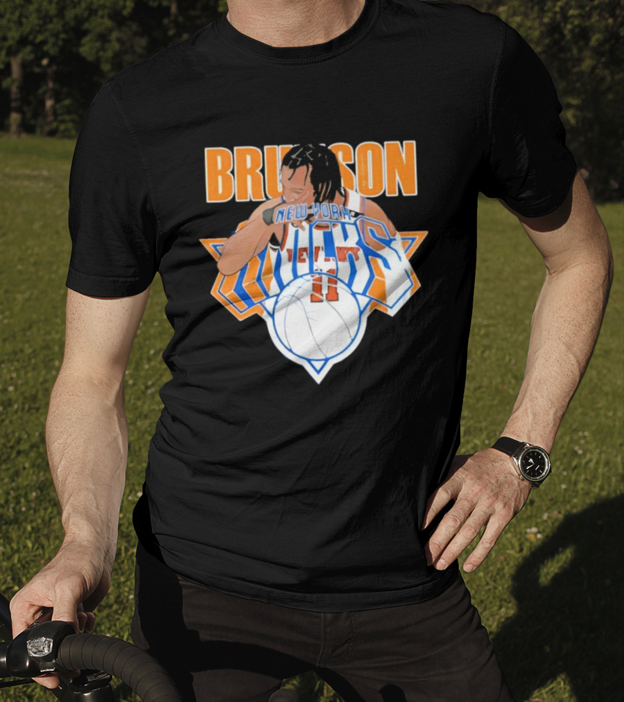 Jalen Brunson New York Knicks 11 Caricature Basketball T-Shirt