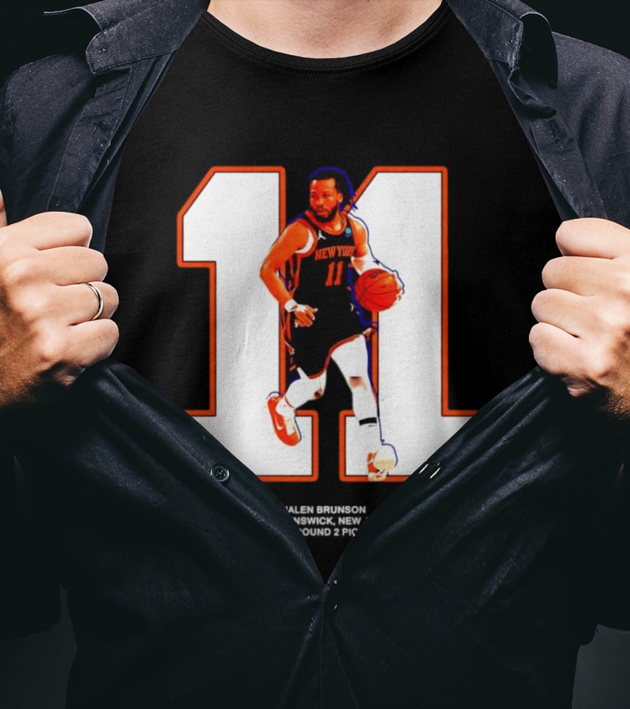 New York Knicks Jalen Brunson Number 11 New Brunswick Basketball T-Shirt