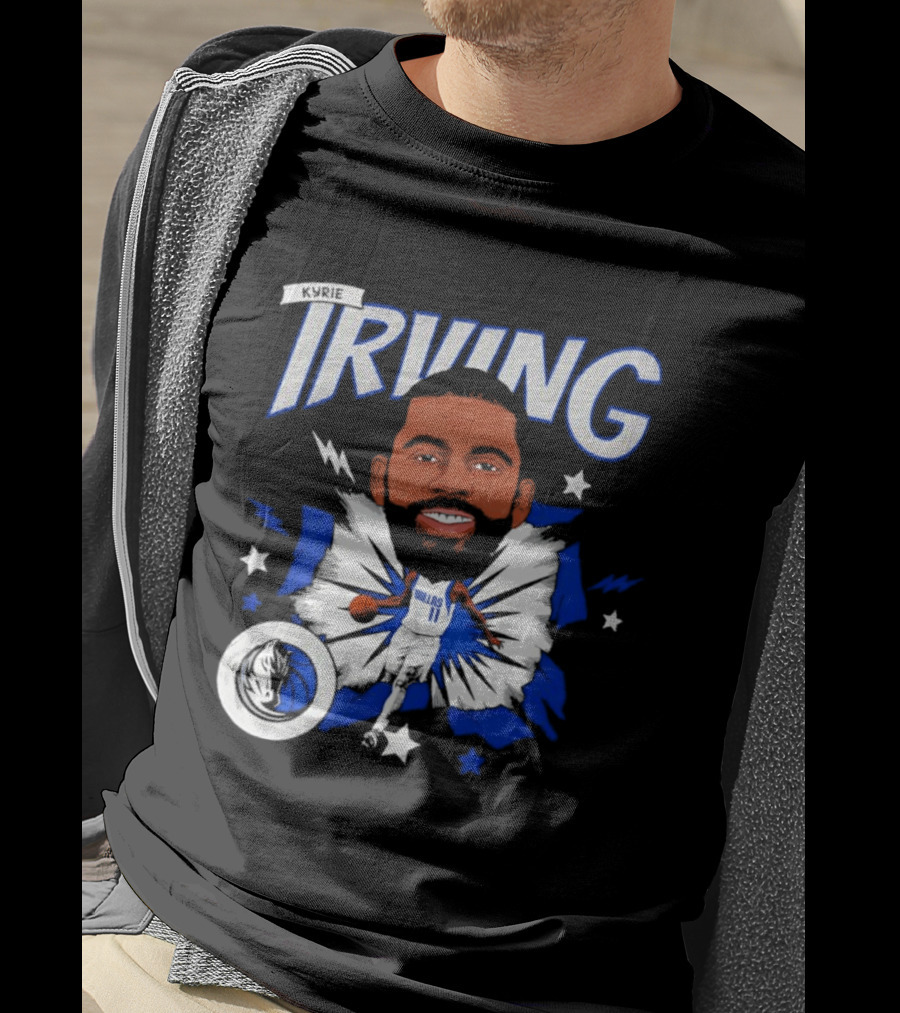Kyrie Irving Dallas Mavericks NBA Number 11 Player Starburst T-Shirt