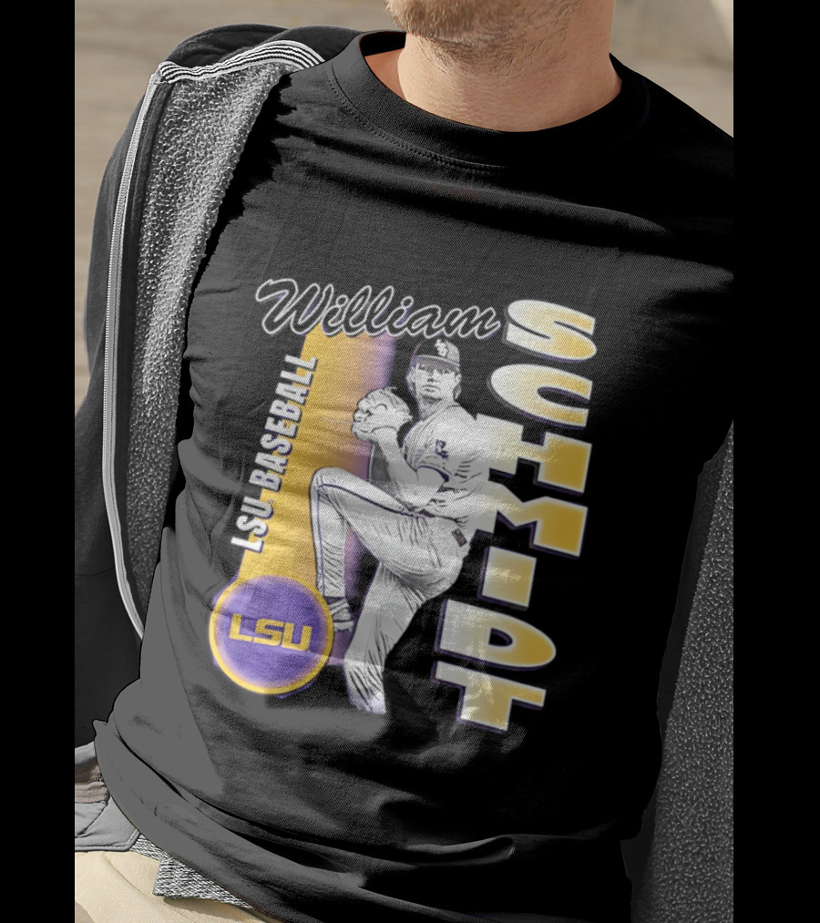LSU Baseball William Schmidt Pitching Pose T-Shirt