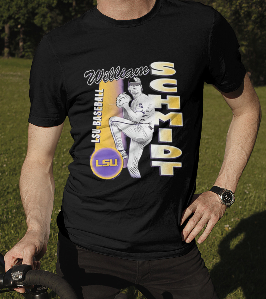 LSU Baseball William Schmidt Pitching Pose T-Shirt