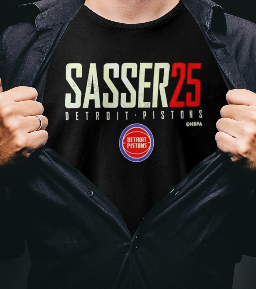 Sasser 25 Detroit Pistons NBA Basketball Marcus Sasser T-Shirt