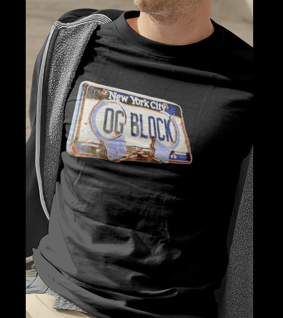 New York City OG Block License Plate Handcuffs T-Shirt
