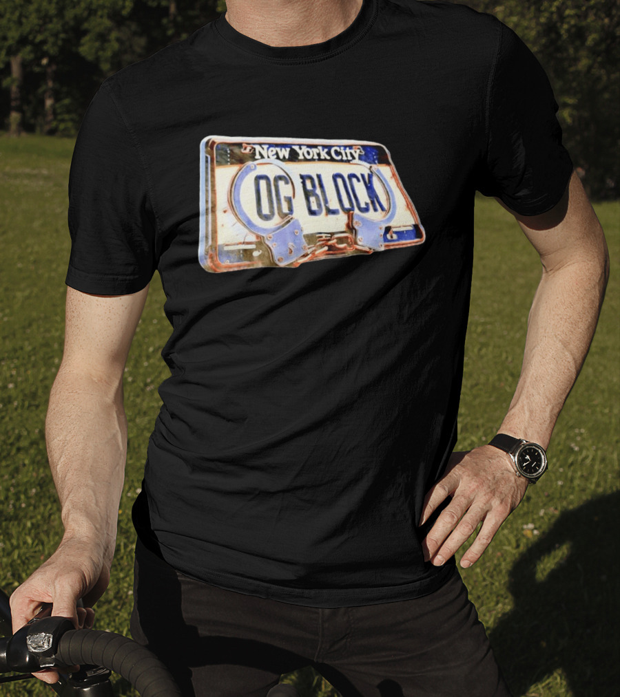 New York City OG Block License Plate Handcuffs T-Shirt