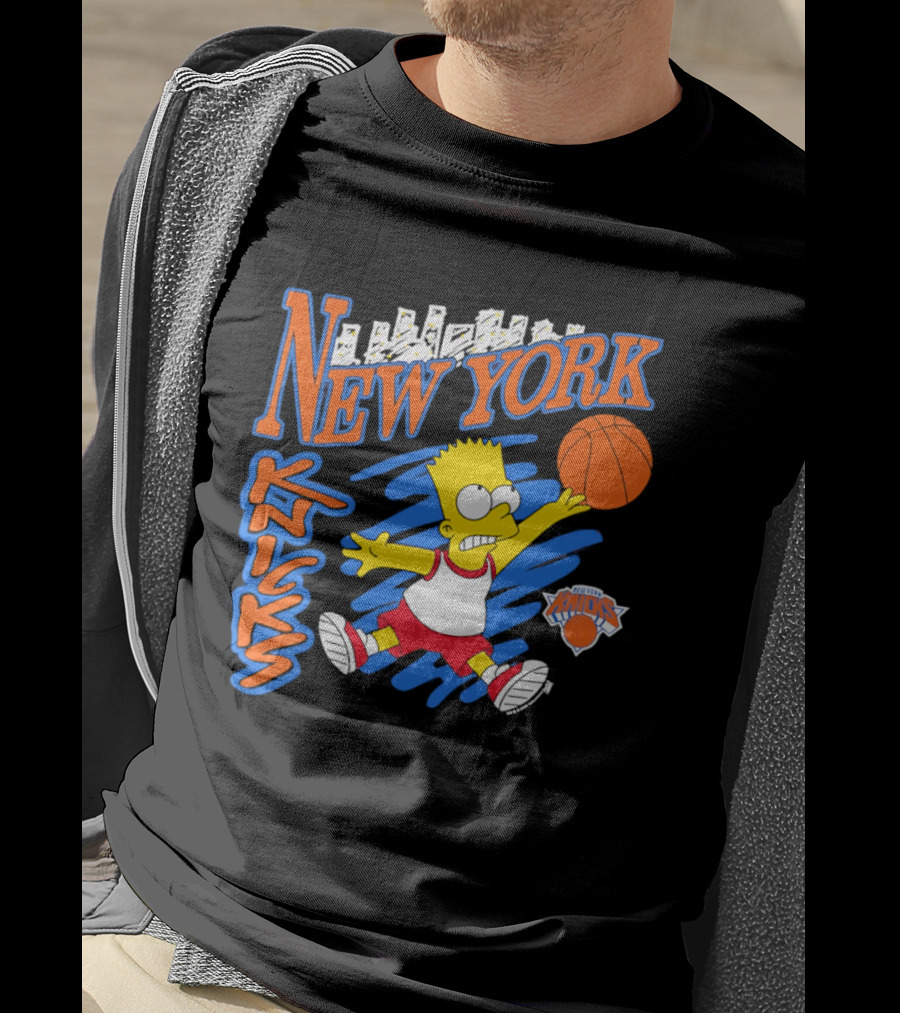 New York Knicks Bart Simpson Basketball Crossover Collaboration T-Shirt