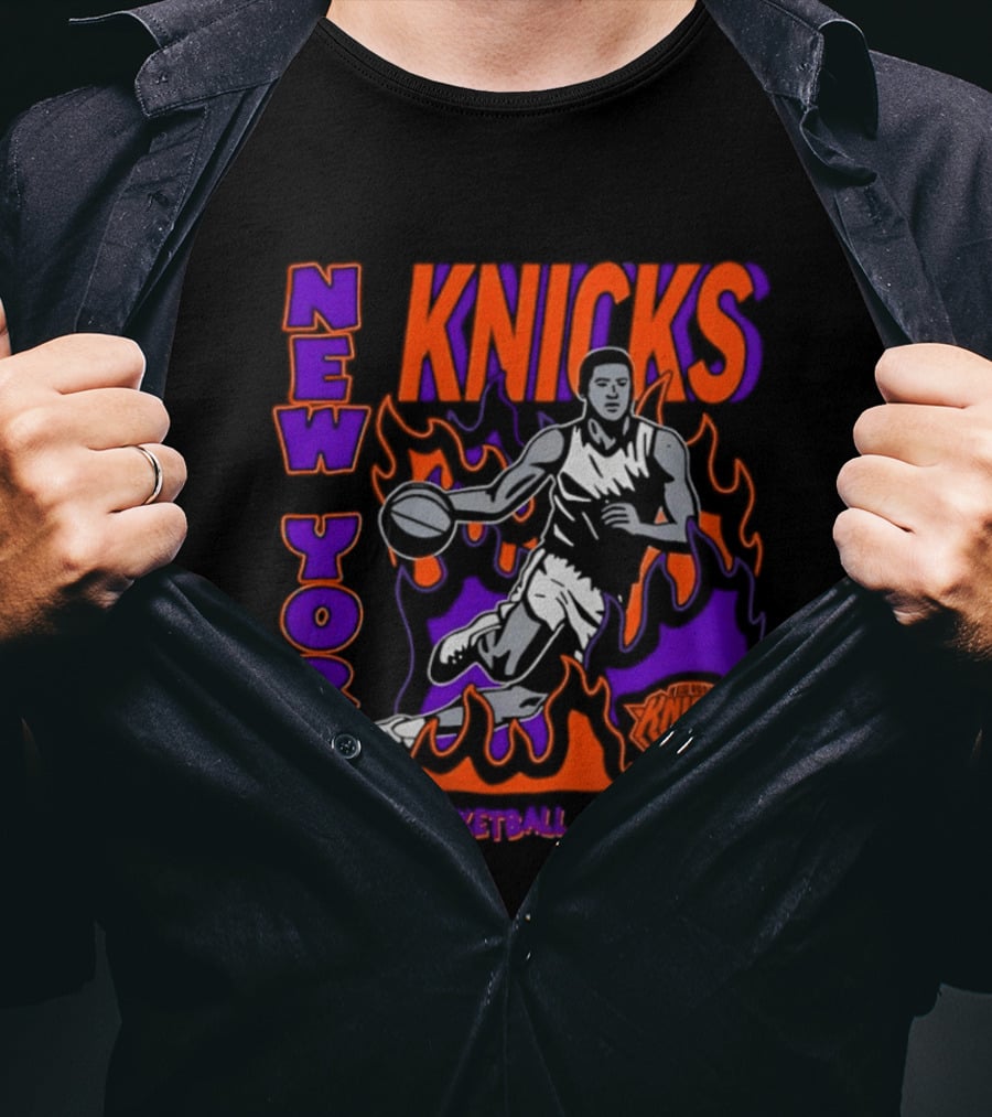New York Knicks National Basketball Association Flame Player T-Shirt