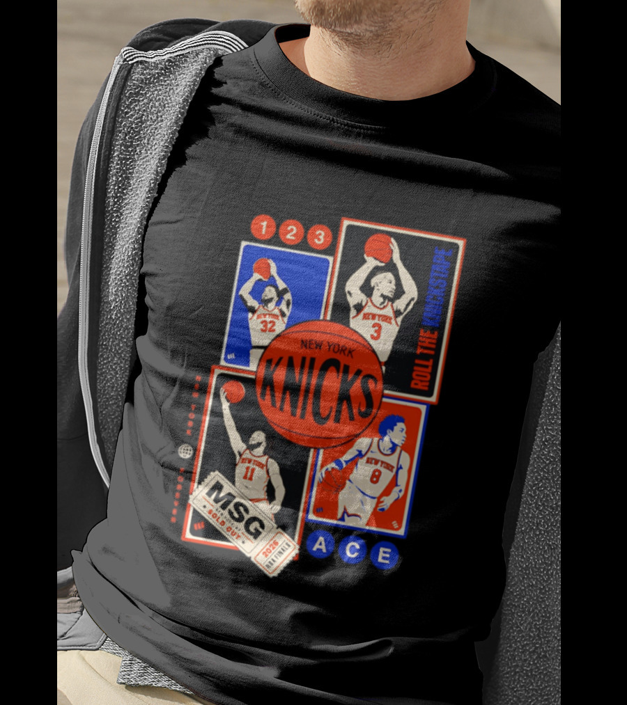 New York Knicks Roll The Knickstape MSG Ace 123 T-Shirt