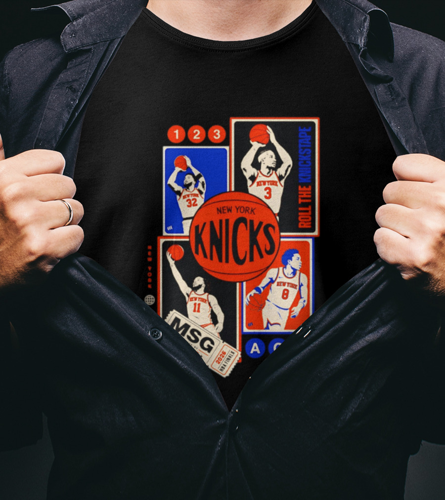 New York Knicks Roll The Knickstape MSG Ace 123 T-Shirt