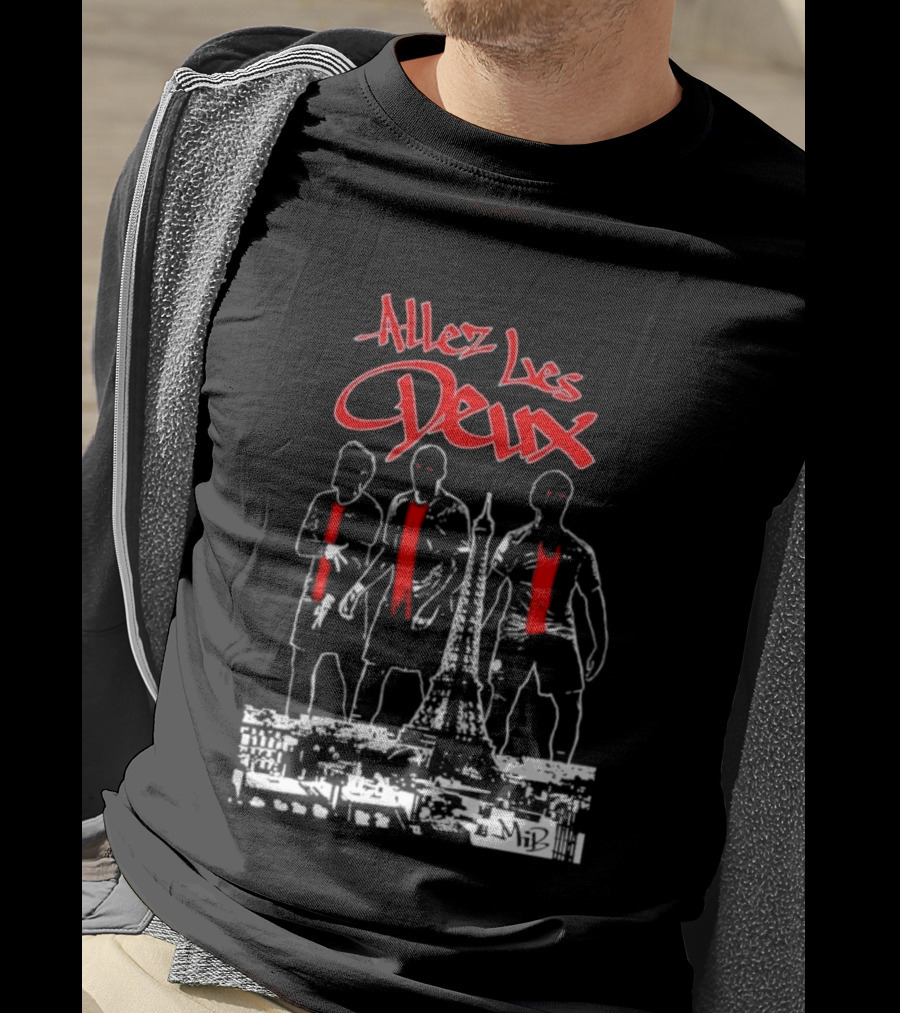 Allez Les Deux Neymar Lionel Messi Kylian Mbappe Paris Saint Germain T-Shirt