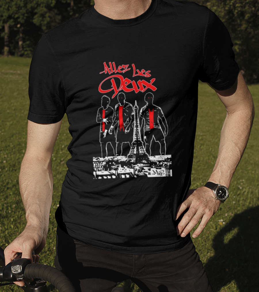Allez Les Deux Neymar Lionel Messi Kylian Mbappe Paris Saint Germain T-Shirt