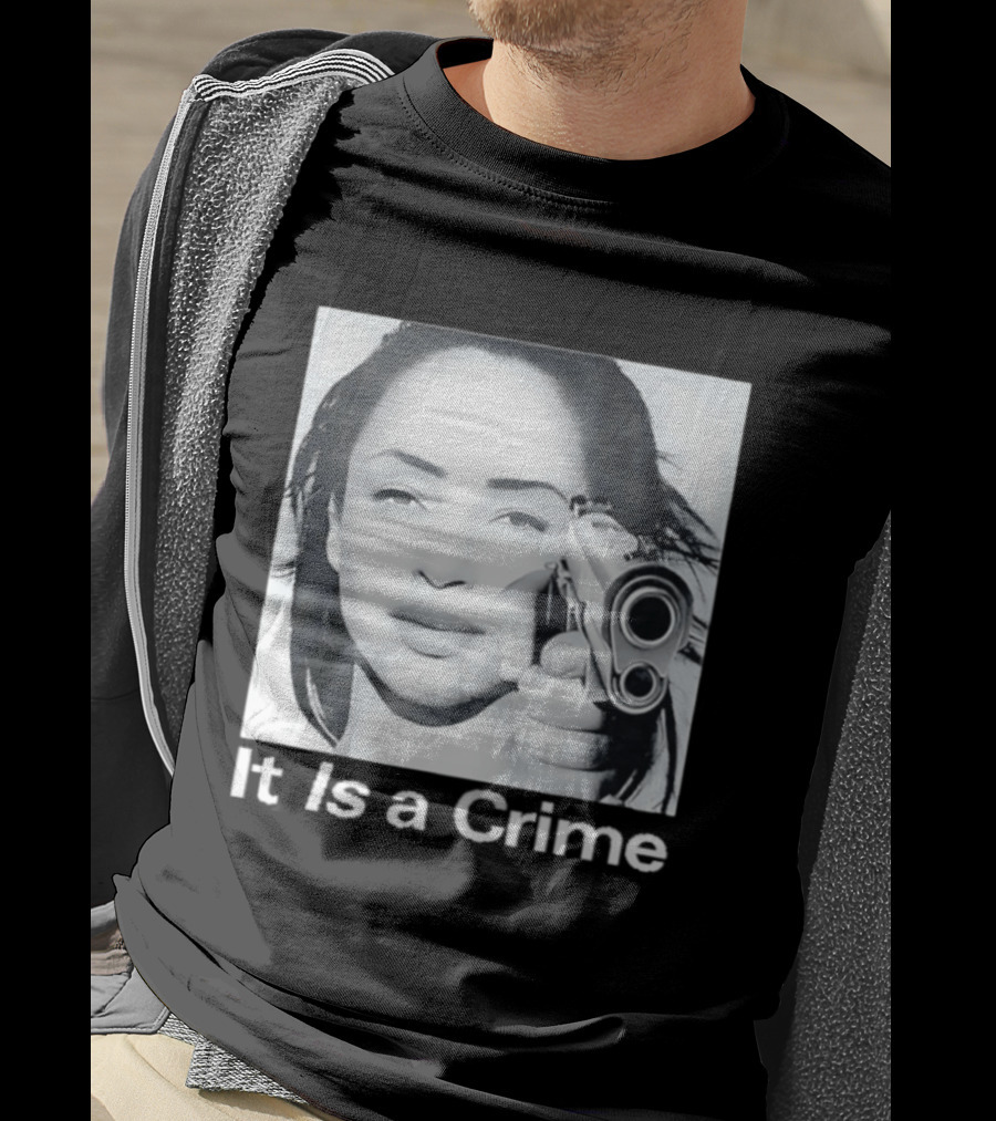 Sade Henryjawnson It Is A Crime Female Figure Pointing Pistol Image T-Shirt