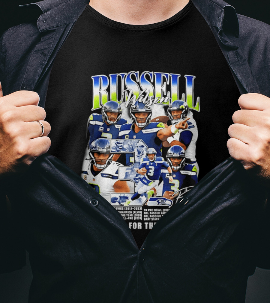 Seattle Seahawks Russell Wilson Number 3 Thank You For The Memories T-Shirt