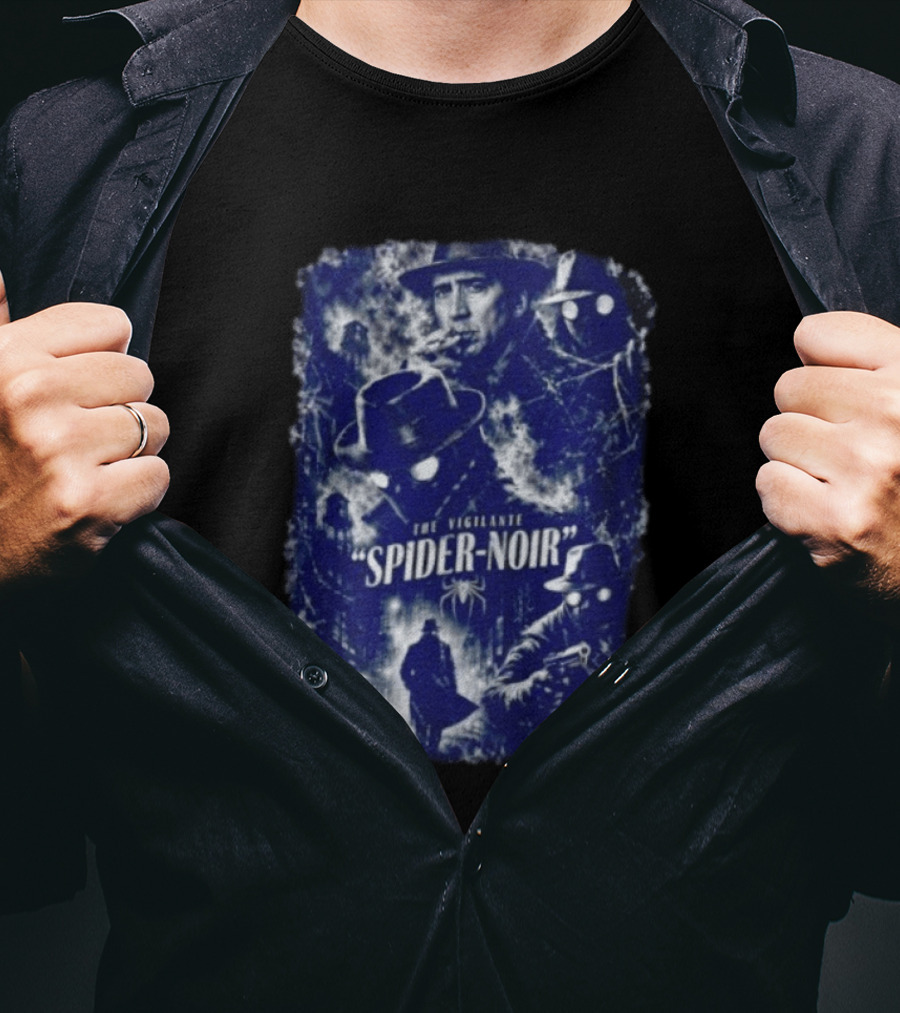 Spider Noir The Vigilante Movie Nicolas Cage Classic Film Noir T-Shirt