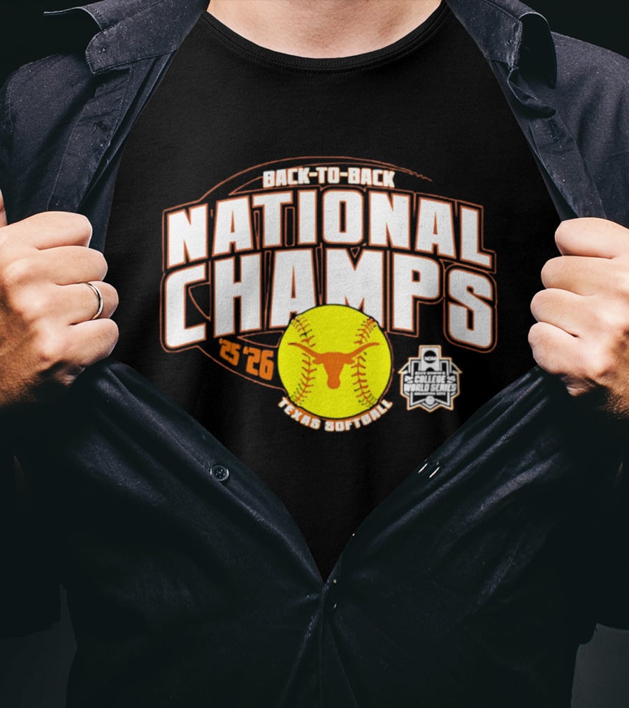 Back To Back National Champs 2026 Texas Softball T-Shirt