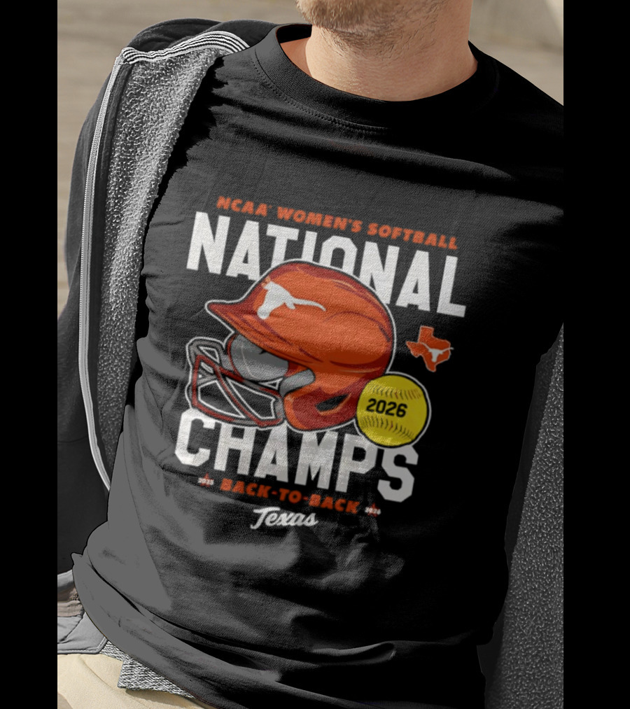 NCAA Women's Softball National Champs 2026 Back To Back Texas Longhorns T-Shirt