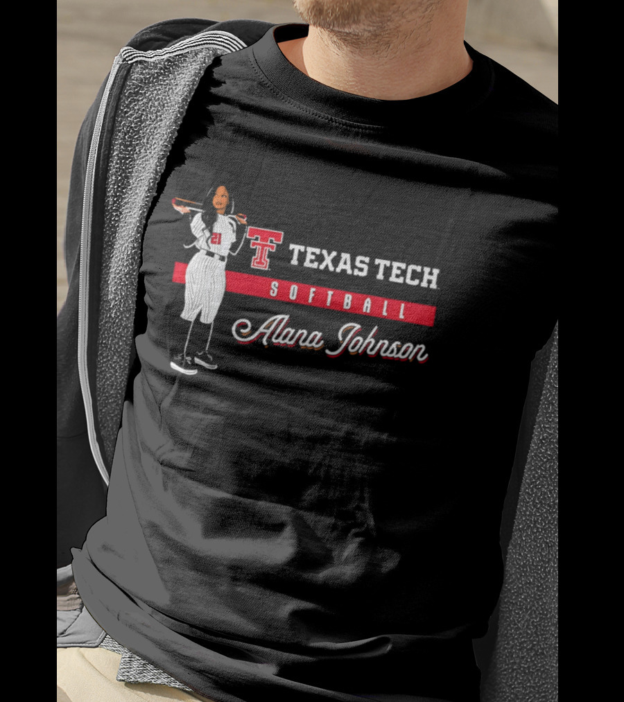 Texas Tech Softball Alana Johnson Team Spirit Logo Player 21 T-Shirt