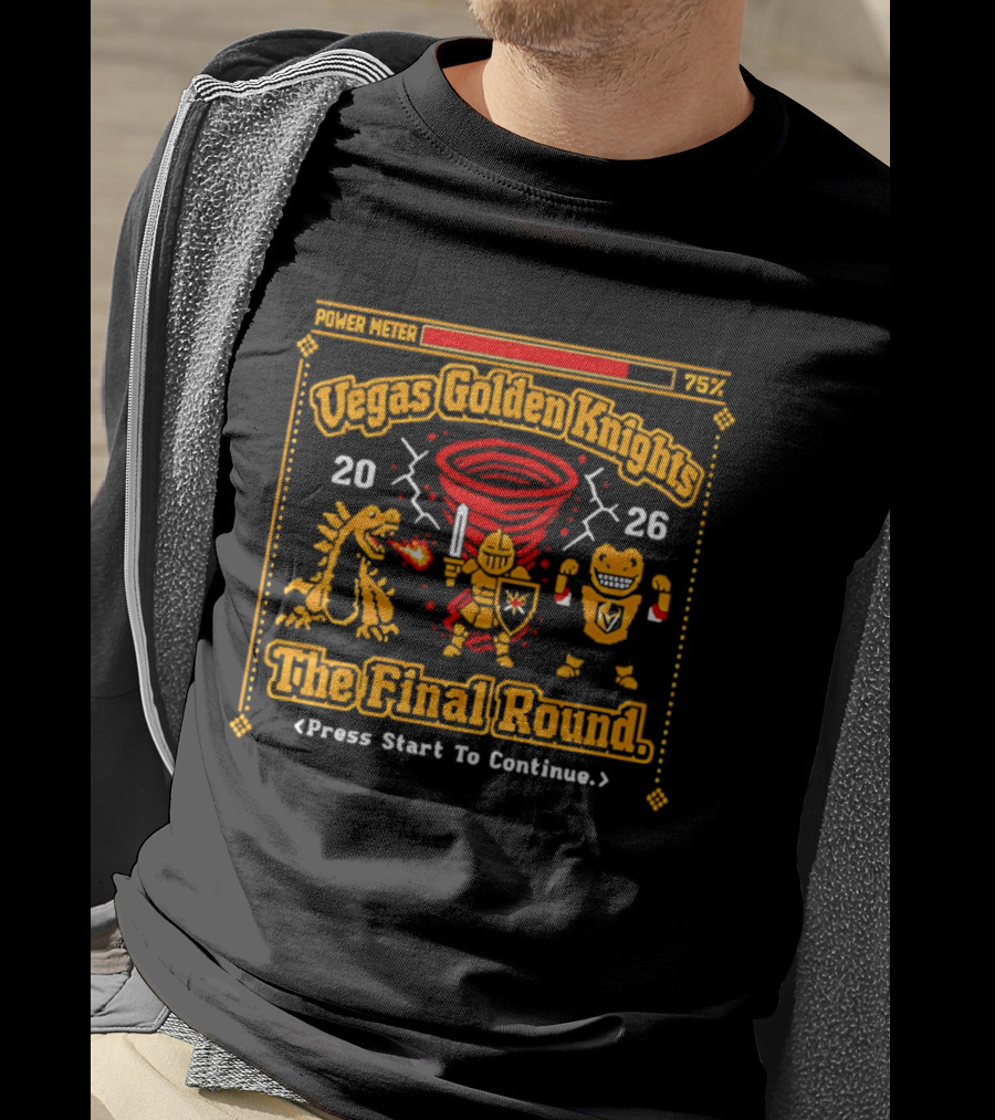 Vegas Golden Knights Power Meter 75% The Final Round 2026 Press Start To Continue T-Shirt