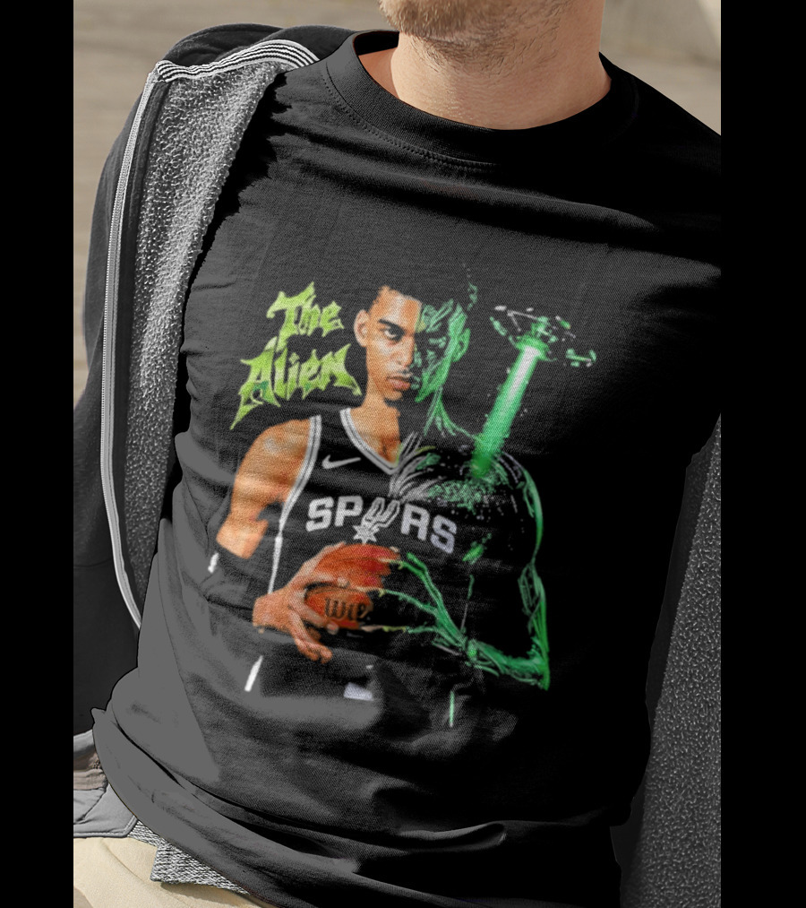 Wembanyama Spurs The Alien UFO NBA Player T-Shirt