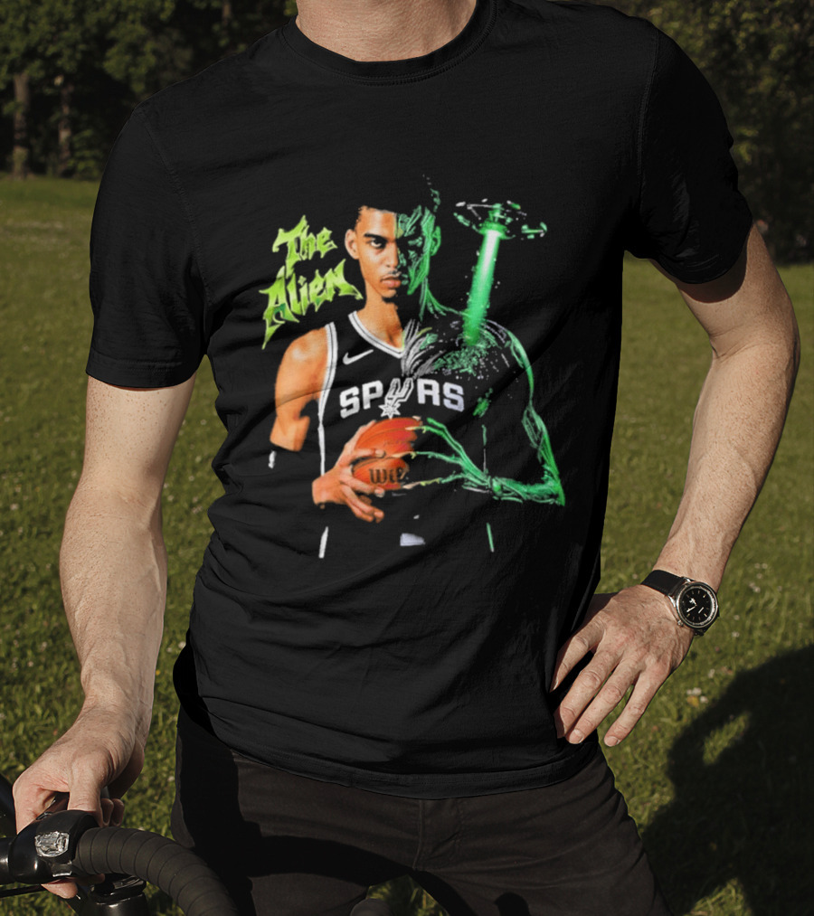 Wembanyama Spurs The Alien UFO NBA Player T-Shirt