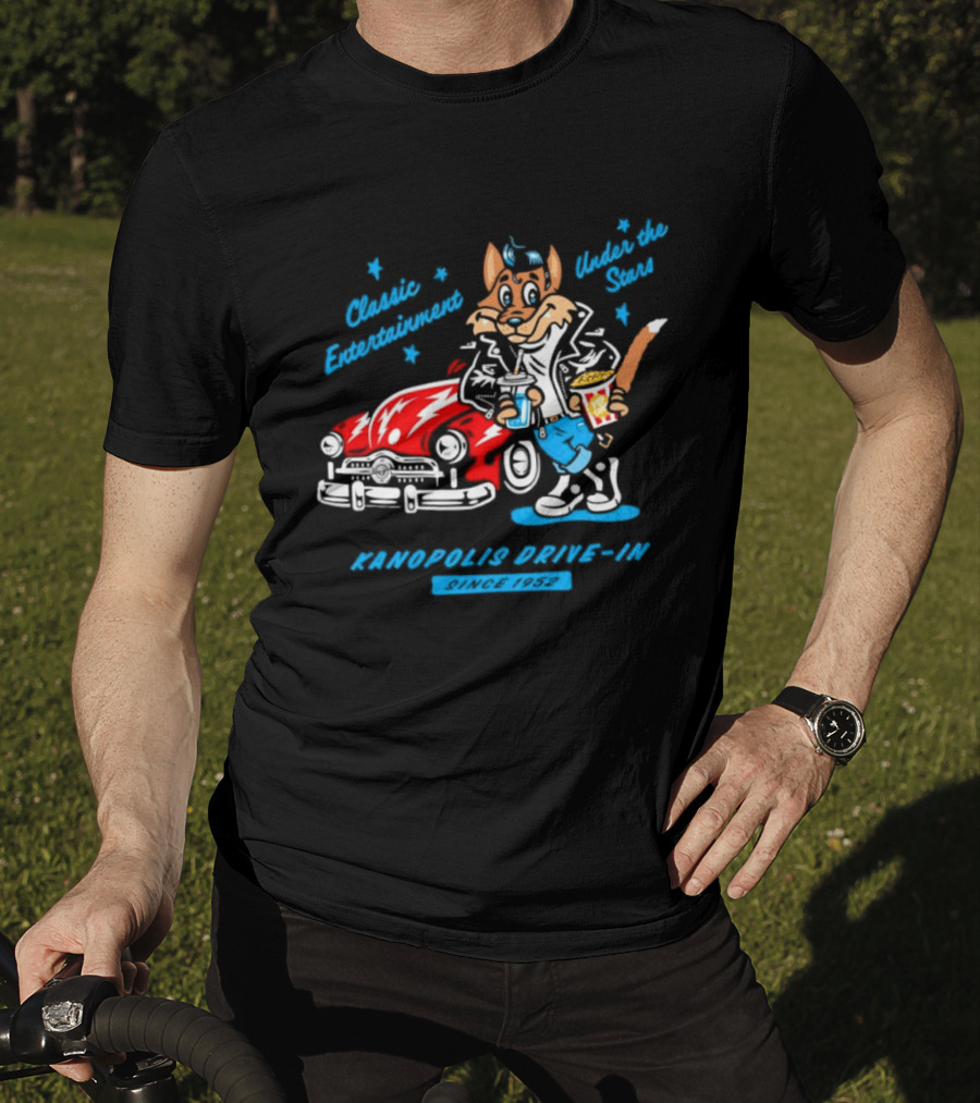 Kanopolis Drive In Wolf Classic Entertainment Under The Stars Since 1952 T-Shirt