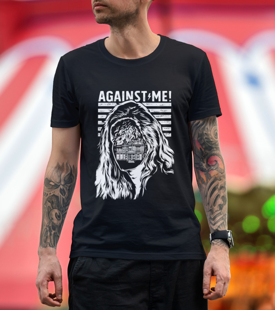 Against Me Punk Rock Gorilla Silhouette Stripes T-Shirt