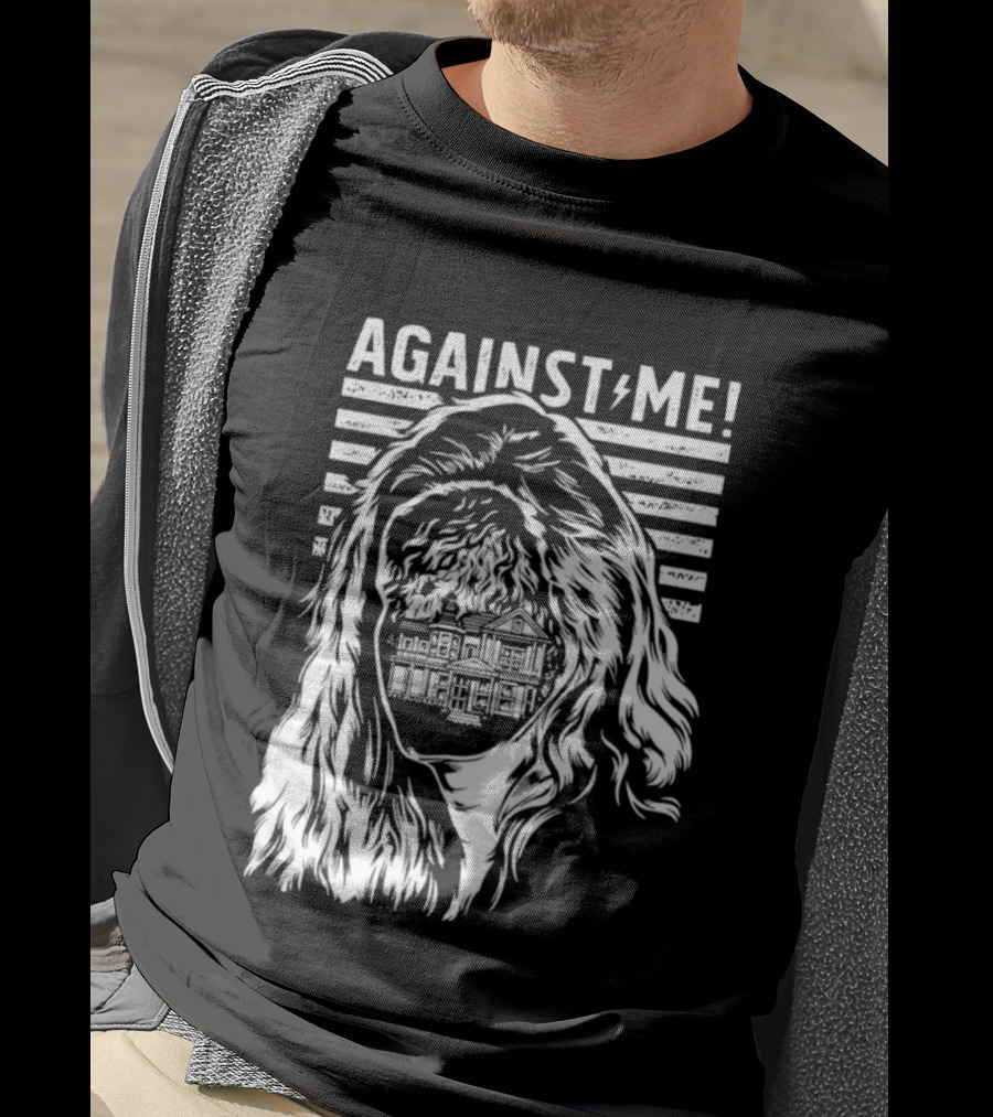 Against Me Punk Rock Gorilla Silhouette Stripes T-Shirt