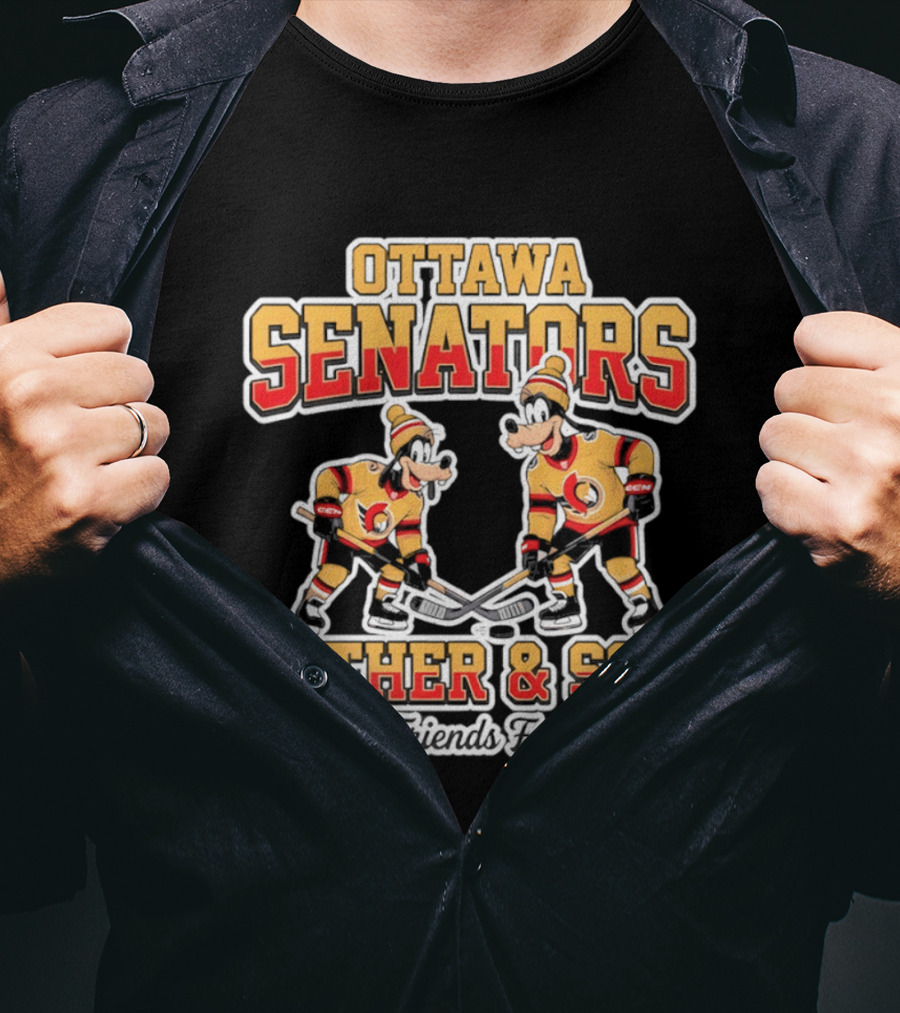 Ottawa Senators Goofy Father And Son Best Friends For Life Hockey T-Shirt