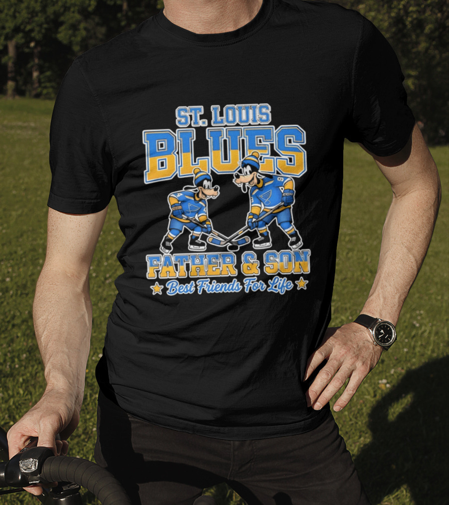 St. Louis Blues Disney Goofy Father & Son Best Friends For Life T-Shirt