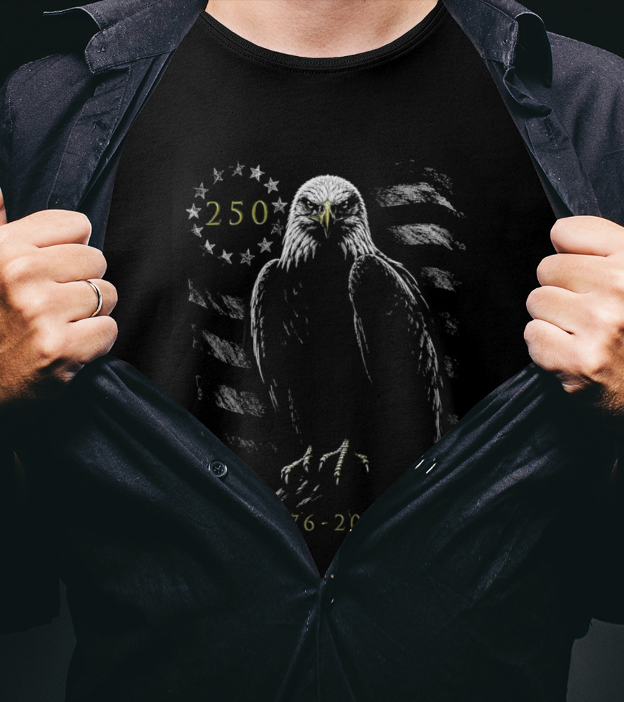 American Bald Eagle 250th Anniversary 1776 2026 Celebration Patriotic T-Shirt