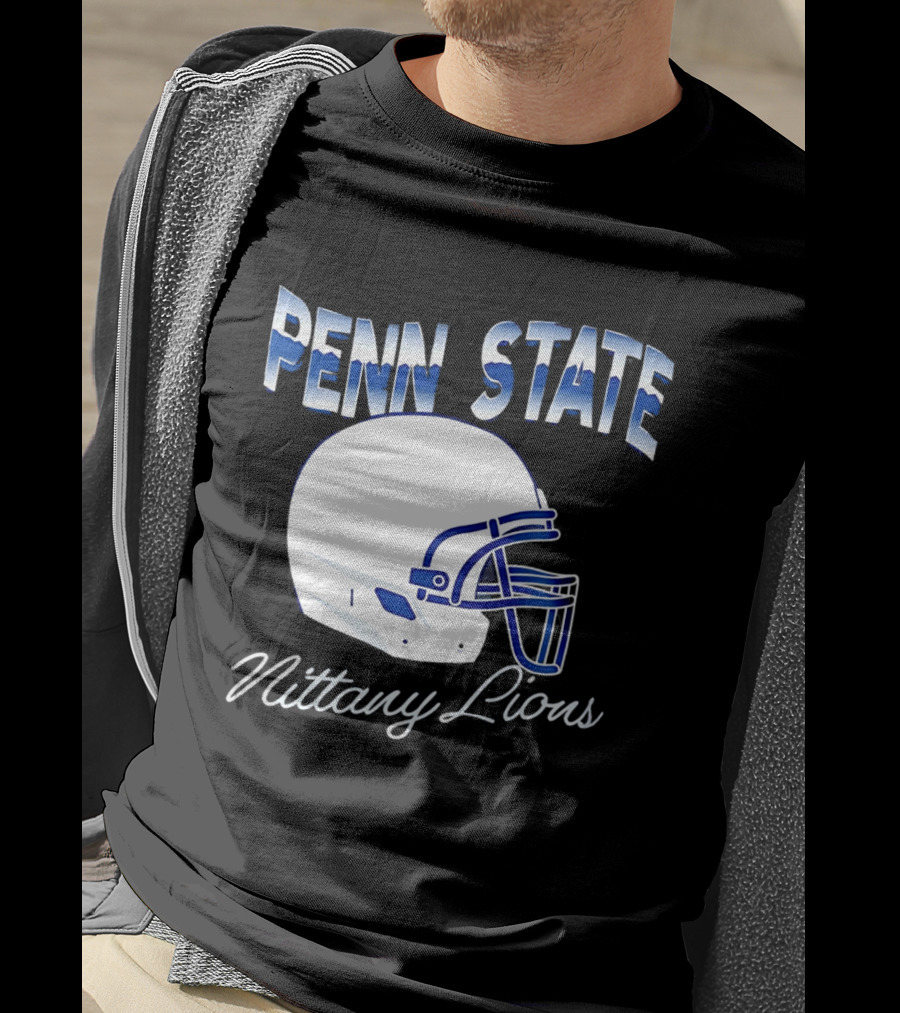 Penn State Nittany Lions Air Brush Helmet Dyme Lyfe Mens T-Shirt