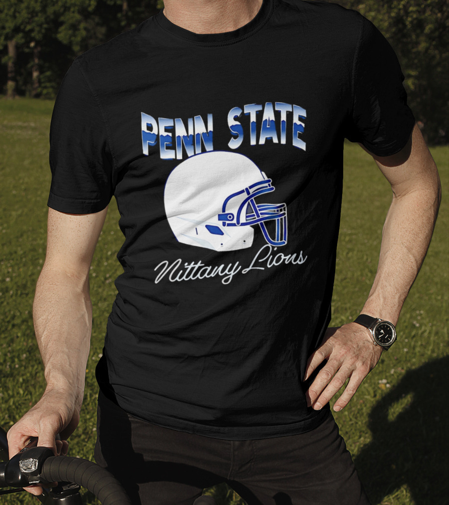 Penn State Nittany Lions Air Brush Helmet Dyme Lyfe Mens T-Shirt