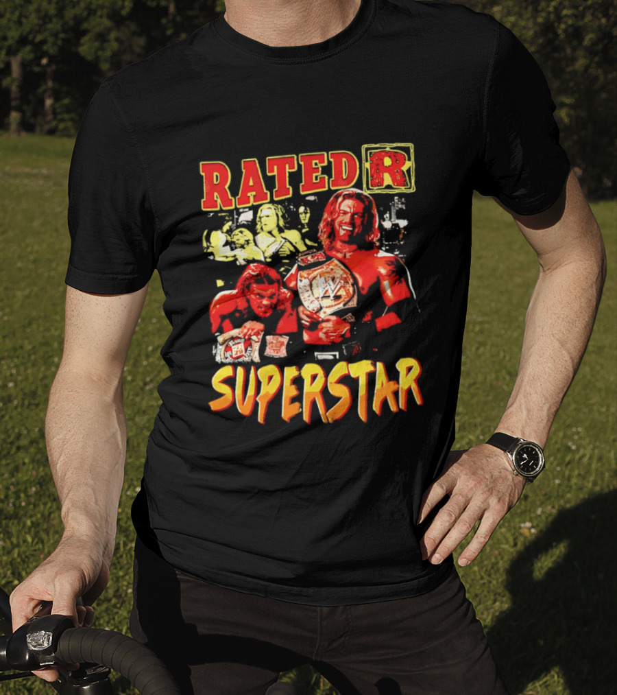 Rated R Superstar WWE Champion Edge Title Belt Wrestler T-Shirt