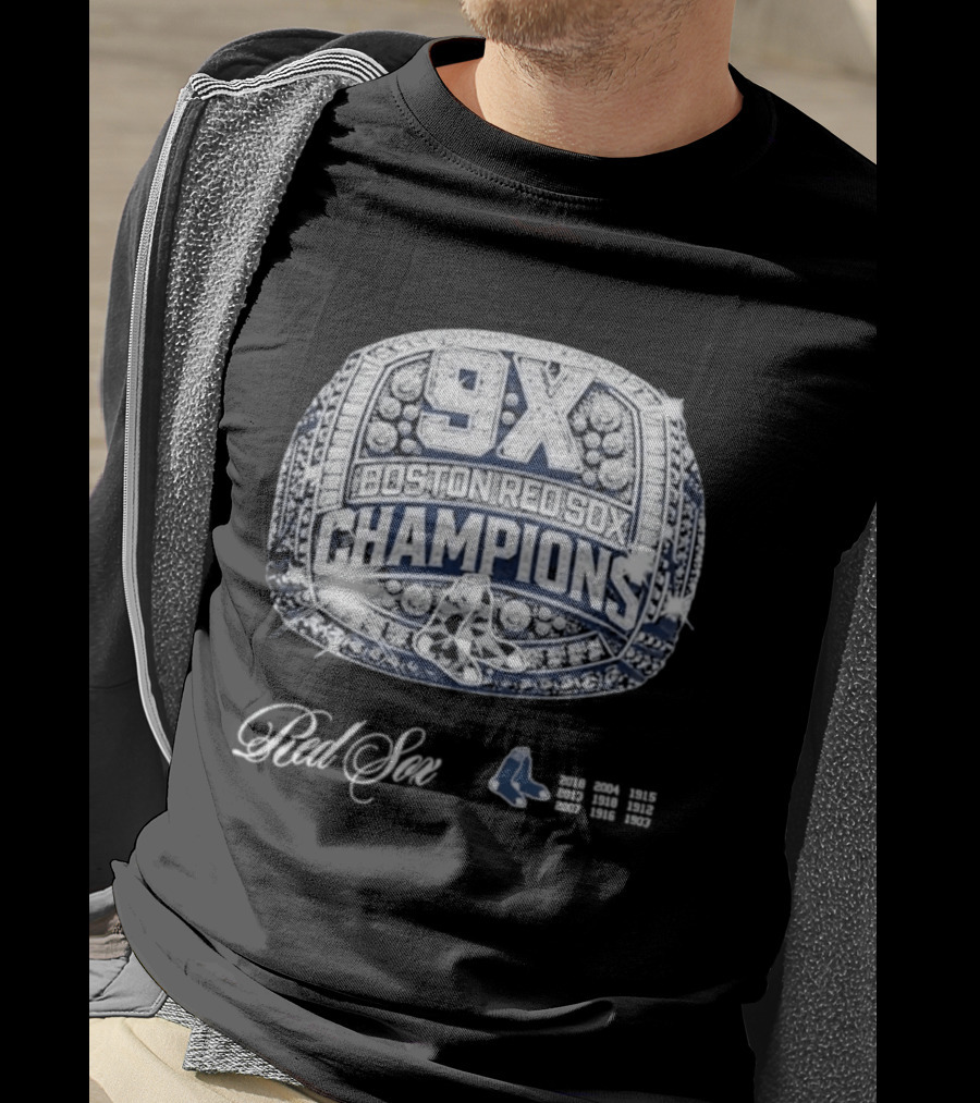 Boston Red Sox 9X Champions Ring T-Shirt