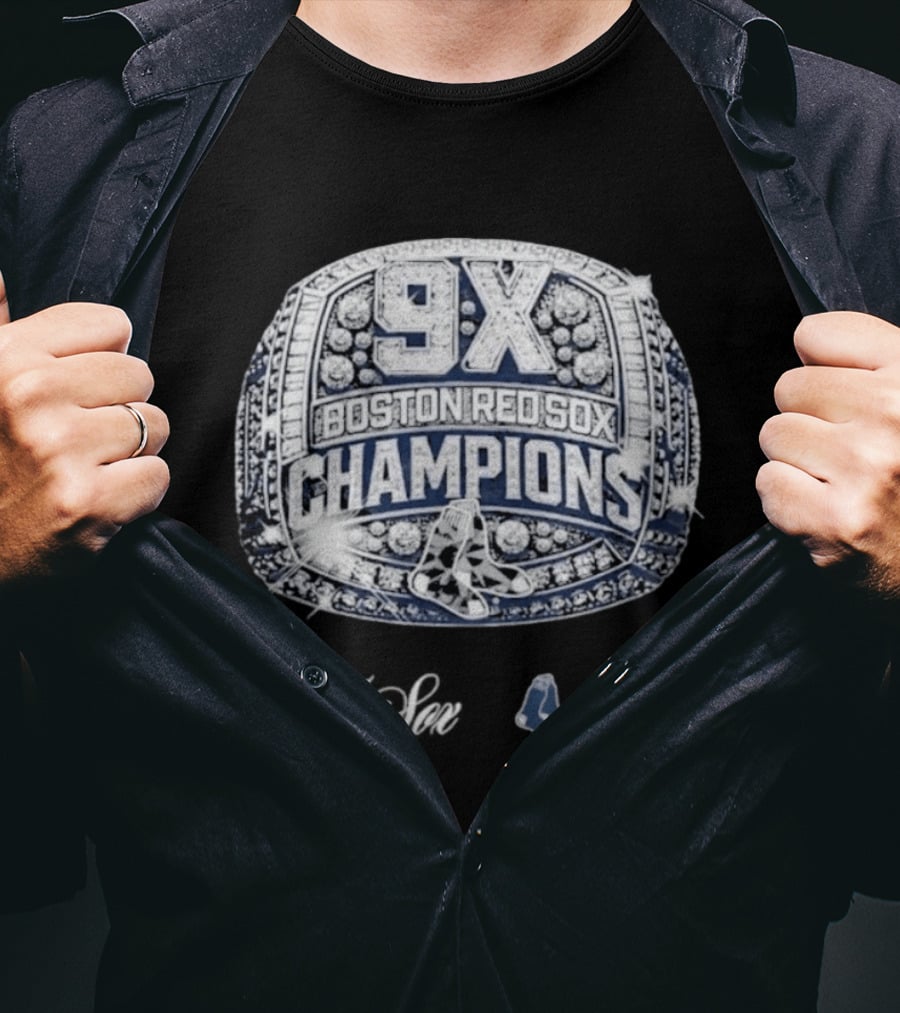 Boston Red Sox 9X Champions Ring T-Shirt