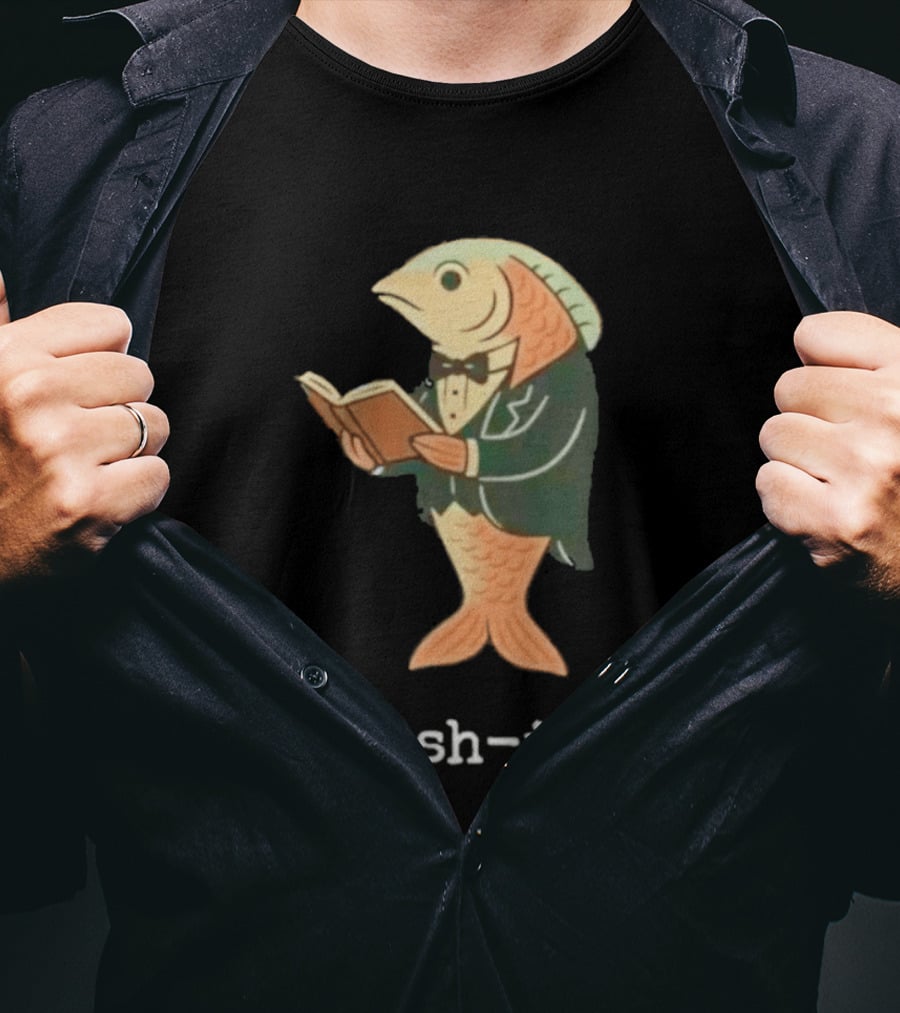 O Fish Iant Reading Fish In Tuxedo Nature Humor T-Shirt