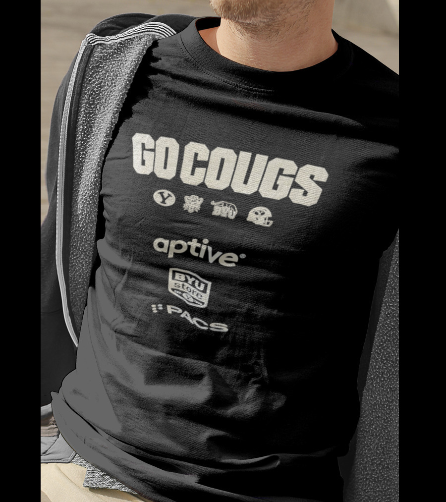 Go Cougs BYU Aptive PACS Sports Branding University T-Shirt
