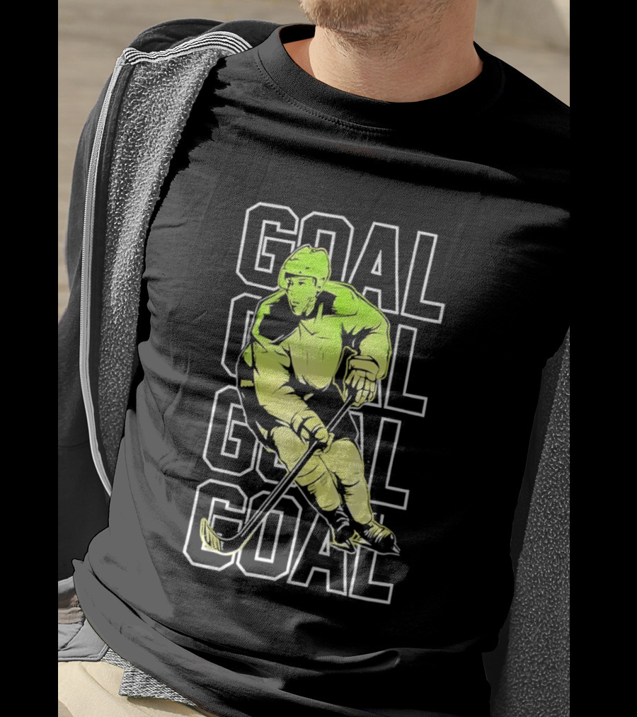 Goal Classic Black Hockey Player Energy T-Shirt