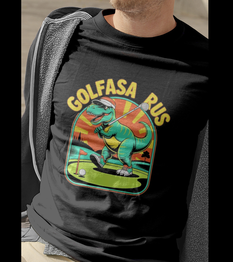 Golfasaurus Rex Dinosaur Golfer On The Course T-Shirt