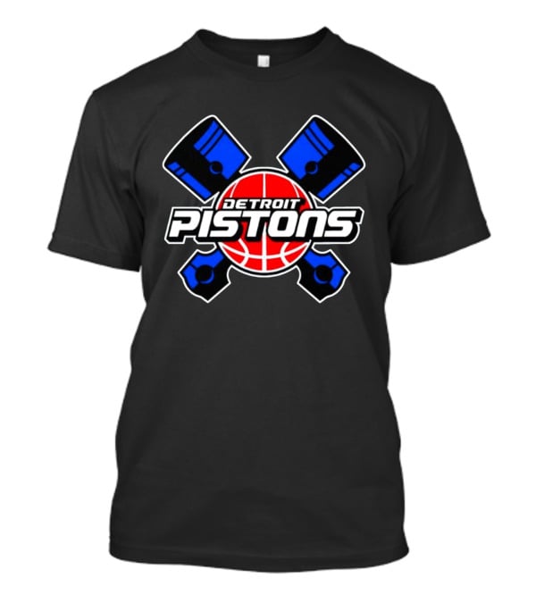 Detroit Pistons Basketball Team Crossed Pistons And Ball T-Shirt