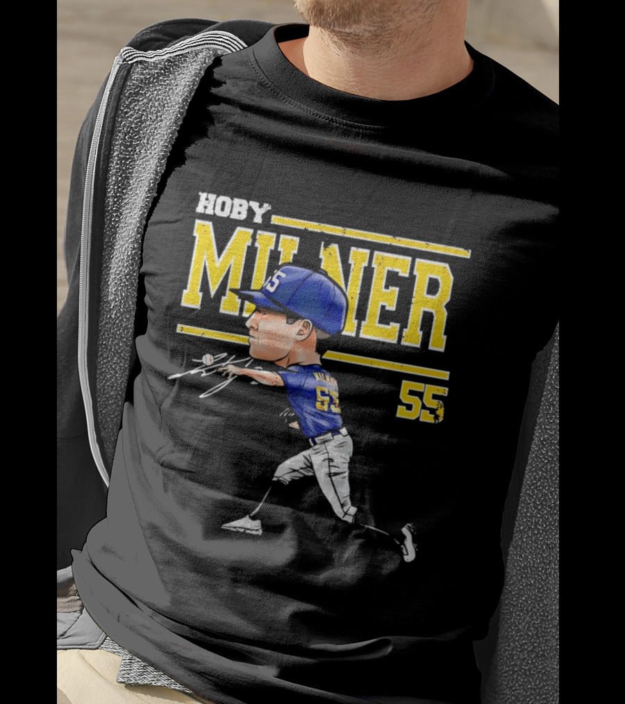 Hoby Milner Milwaukee 55 Cartoon Pitcher T-Shirt