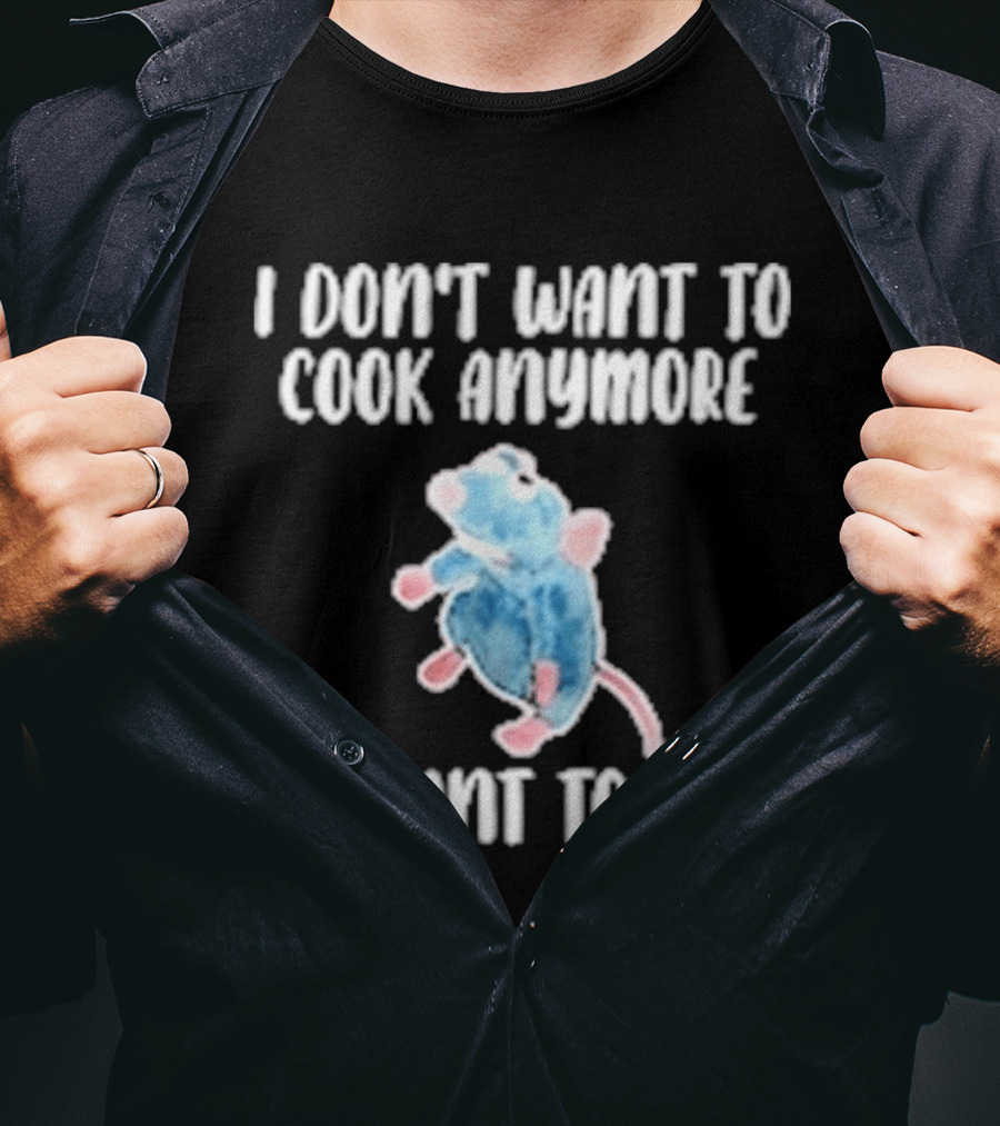 I Don't Want To Cook Anymore I Want To Die Blue Rat Meme T-Shirt